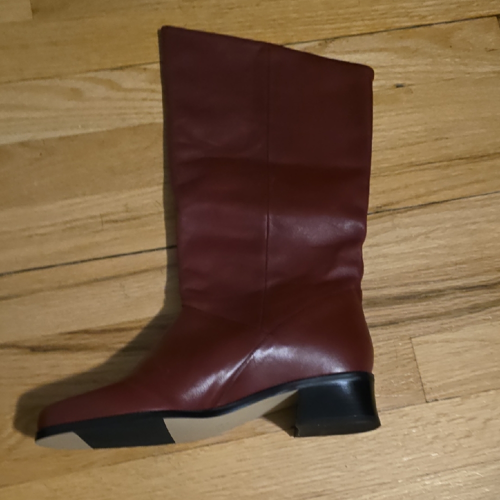 Women’s Burgundy Mid-Calf Heeled Boots